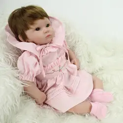 16 дюймов 40 см возрождается кукла мягкая силиконовая реалистичные куклы-Reborn сопровождать сна игрушка розовая принцесса кукла для обувь для