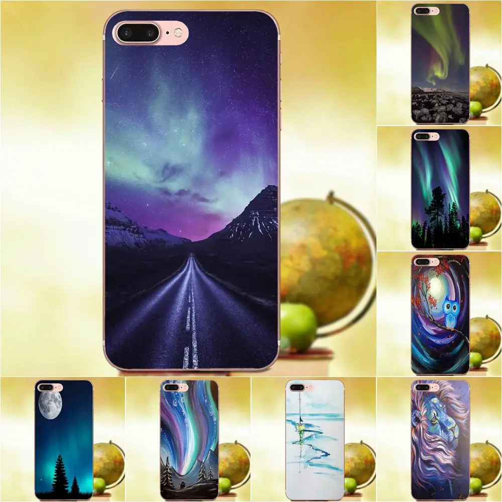 

Qdowpz Aurora Borealis For Apple iPhone 4 4S 5 5C 5S SE 6 6S 7 8 Plus X XS Max XR Soft Phone Cover Case