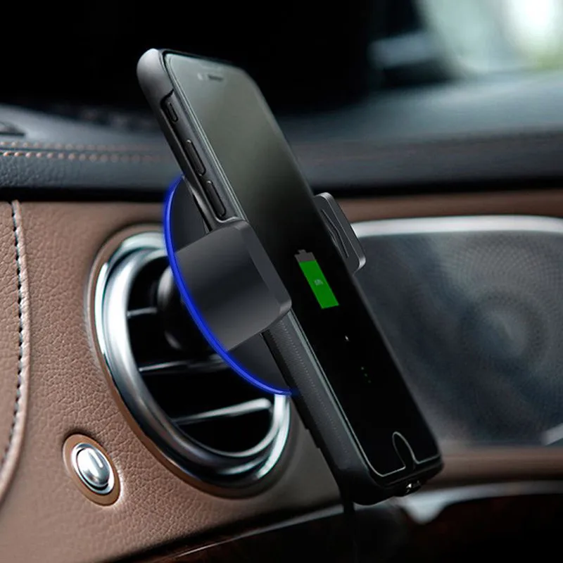 Turata 360 градусов вращения телефон автомобиля Магнитная Беспроводной Зарядное устройство воздуха на выходе крепление для Samsung GalaxyS8/S7/S8 край /Note 5 iPhone 7