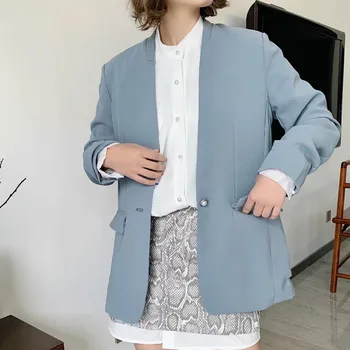 

Casual women's jacket fashion temperament pleated sleeves long sleeves solid color suit women's suit jacket 2019 new