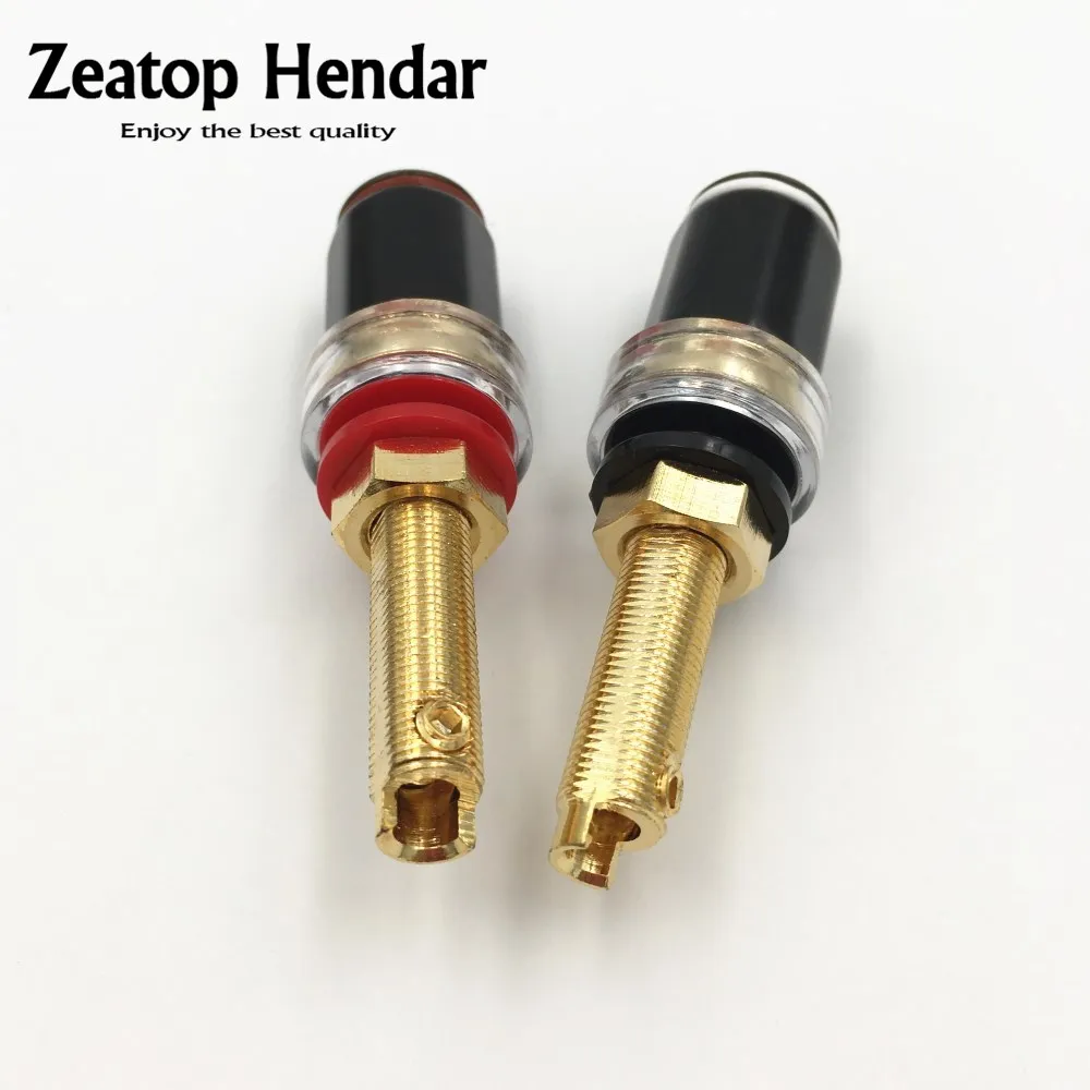 2Pcs High Quality Brass Crystal Binding Post for Thread Audio Speaker