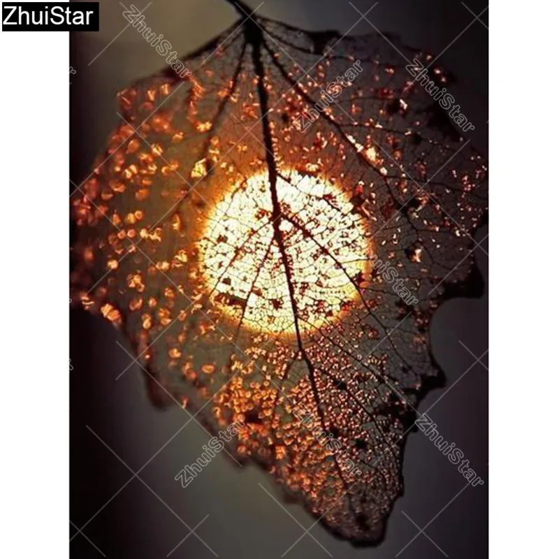 Full Square Drill 5D DIY Diamond Painting "Leaves under the light" 3D