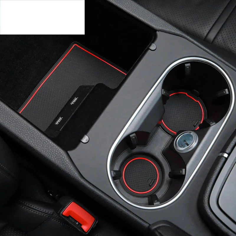 

lsrtw2017 latex car cup slot mat armrest mat door slot mat for porsche cayenne 2018 2019