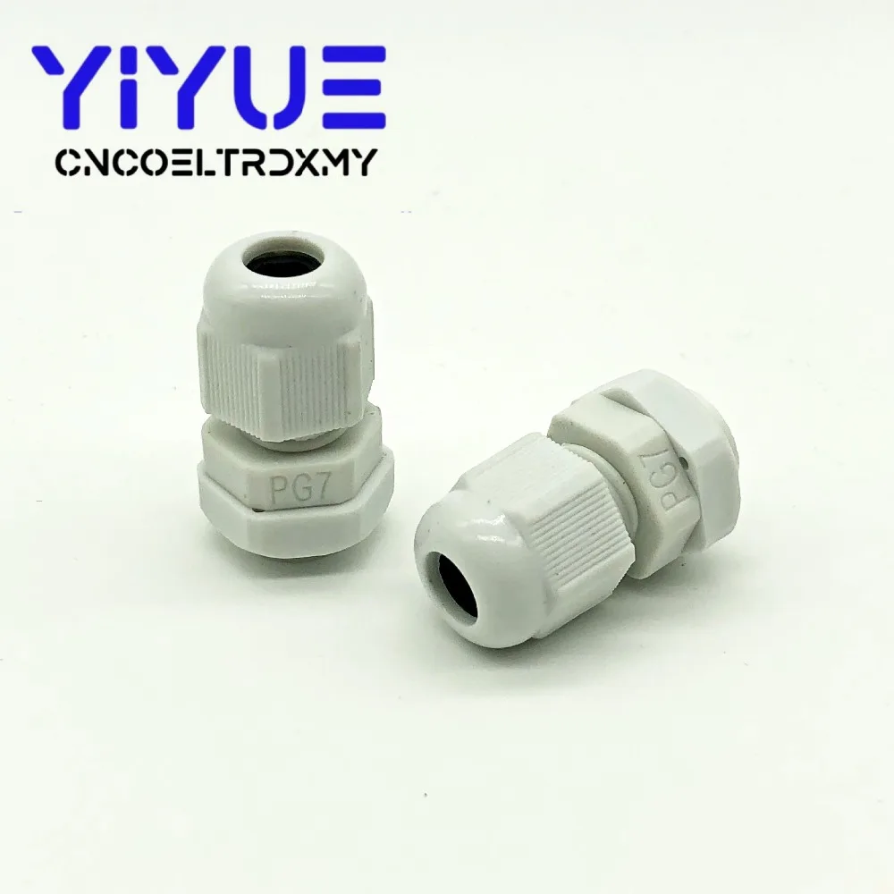 IP68 PG7 PG9 PG11 PG13.5 PG16 PG19 Wire Cable Waterproof Nylon Plastic Cable Gland Connector 5pcs/lot