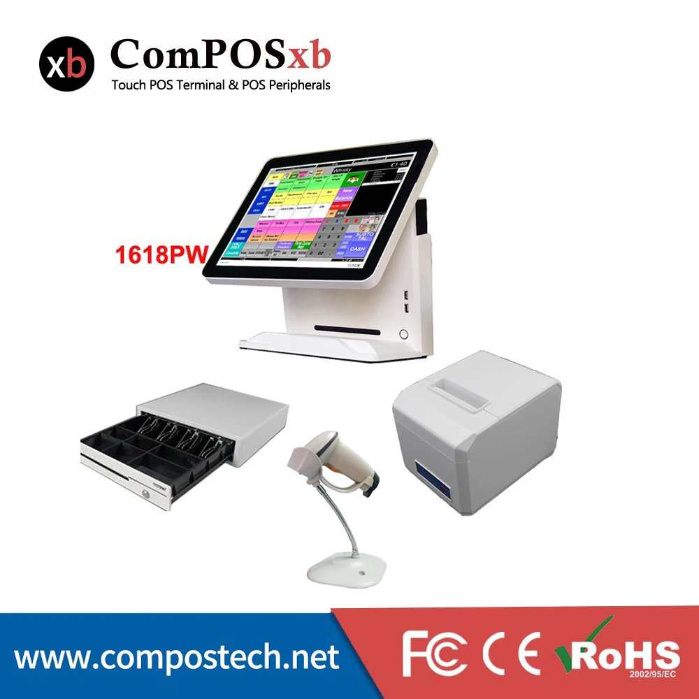 Кассовый аппарат фабрика Pos системы с 15 дюймов монитор/дисплей/компьютер все в одном ПК Pos терминал для розничной и ресторанной