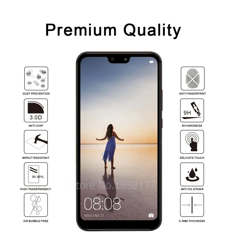 2pcs Tempered Glass For Huawei P20 Lite Screen Protector Huawei P20 Lite P20Lite Screen Protector Glass Full Cover (2)