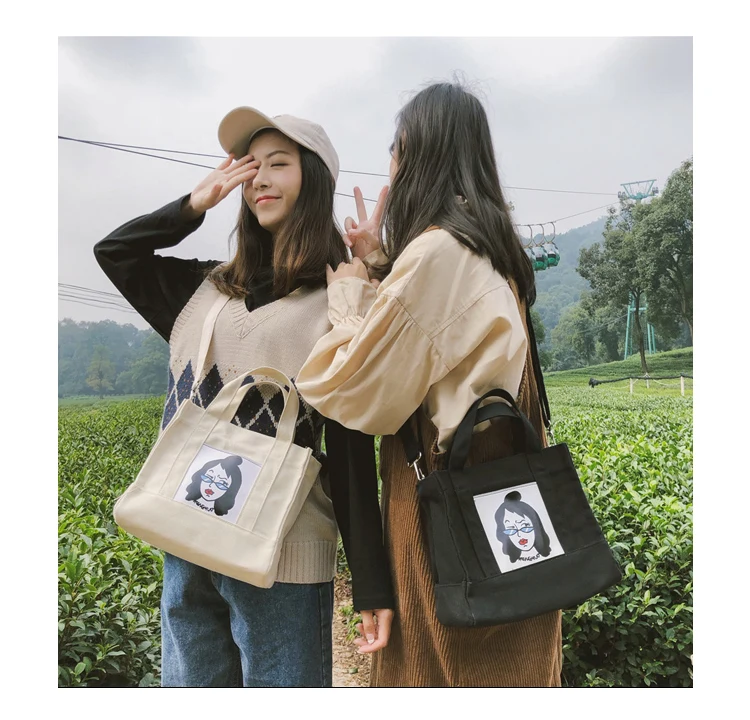 2018 Messenger Bags for Women Preppy Style Girls Ladies Canvas Shopping Travel Casual Totes Girls Zipper Shoulder Crossbody Bags_34_10