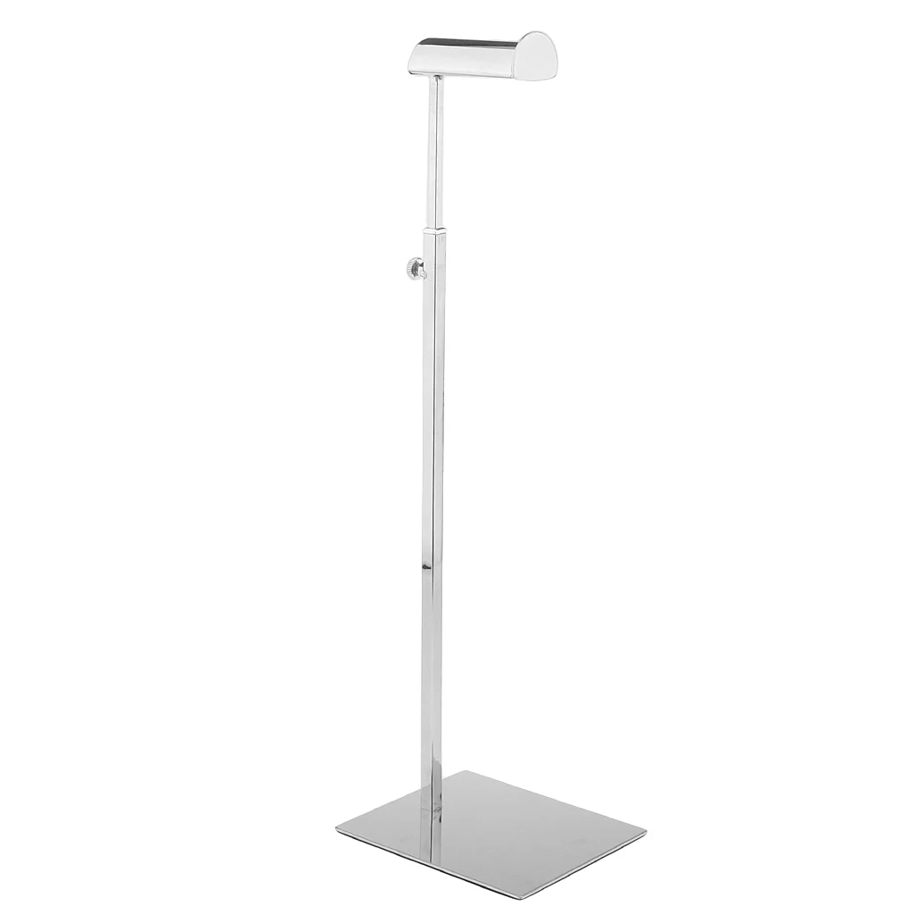 

Stainless Steel Handbag Purse Display Rack Stand Minimalist Design Style Adjustable HeightHanger Shelf for Retail Environment