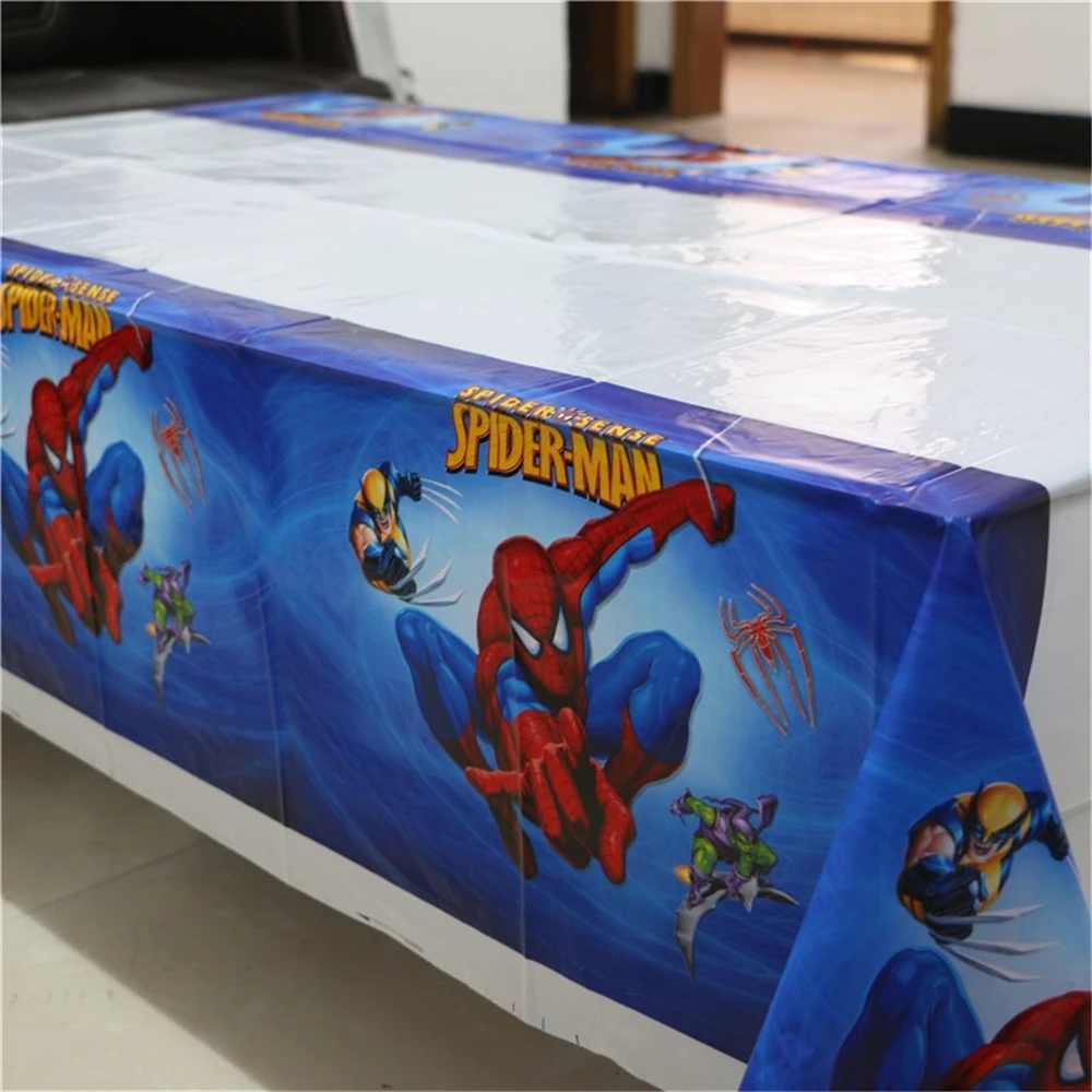 

1pcs spiderman theme party disposable plastic tablecover 108*180cm tablecloth/map for kids happy birthday party tableware