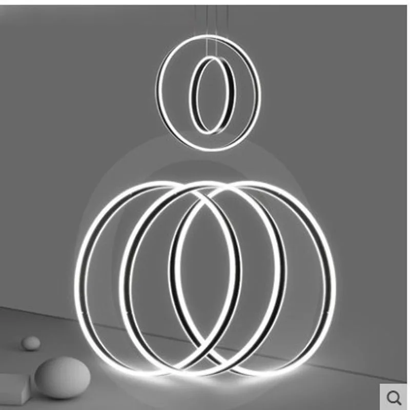 

L Modern minimalist LED office strip chandelier creative personality line lamp front desk study Internet cafe bar lamp