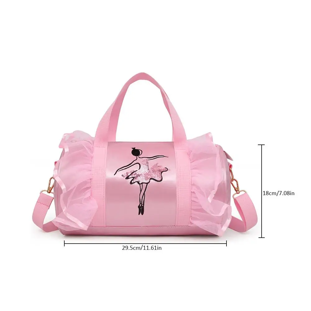 Ballet Duffle Bag Gym Shoulder Bags Dance Training Tote Bowknot Dress Embroidery