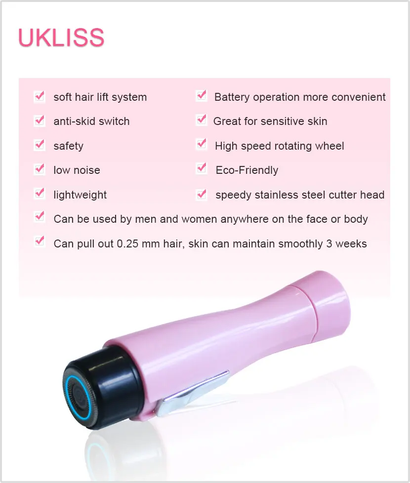 Ukliss портативный полезный моющийся мини-электробритва женский эпилятор для удаления волос приспособление для здоровья и красоты
