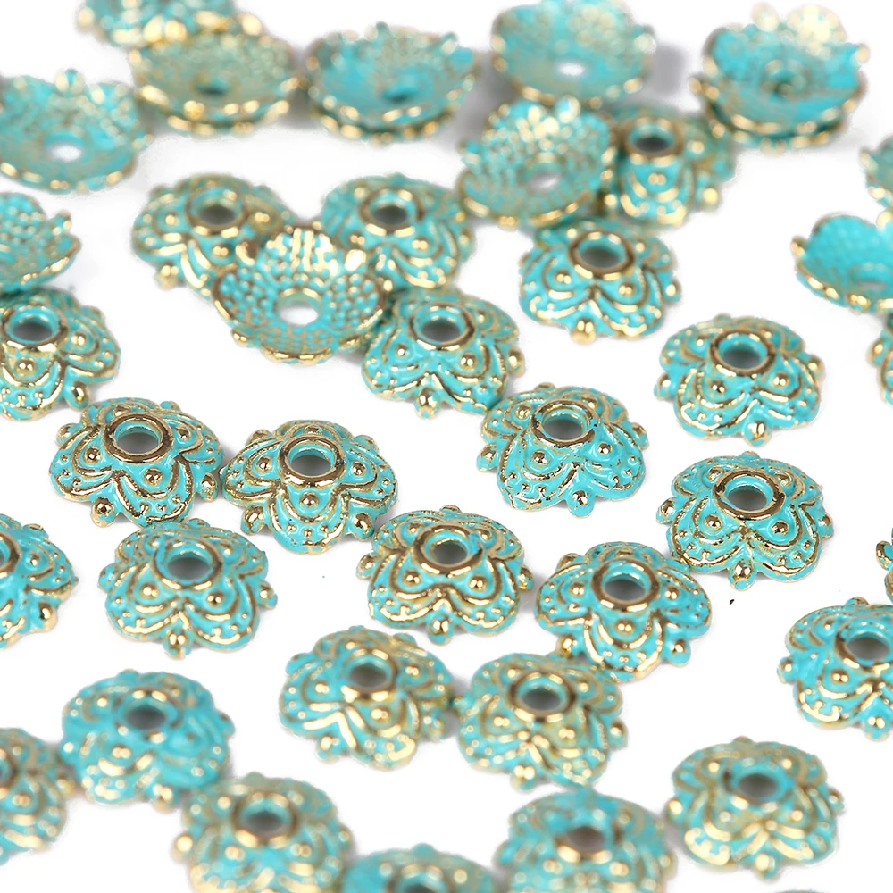 Wholesale 10//20Pcs Bronze Plated(Lead-Free)Flower Flat oval Hollow Spacer Beads