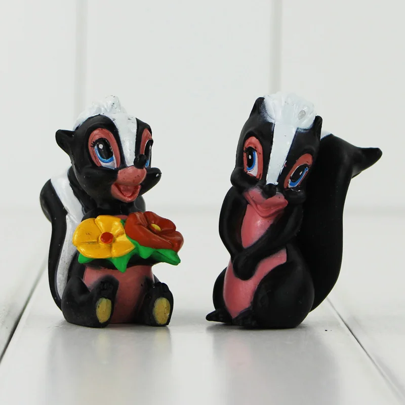 7pcs/lot Bambi Deer Figure Rabbit and His Friends Thumper with Flowers PVC Action Figure Toys Animals Great Gifts For Kids 6-9cm