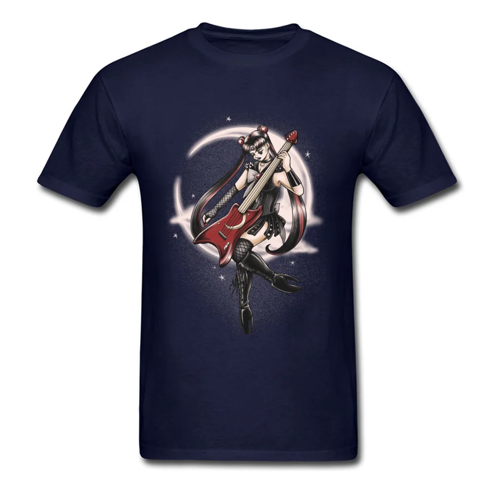 Black Metal Moon cosie Short Sleeve Tops Shirts Summer Round Neck 100% Cotton Fabric Mens T Shirts cosie T-shirts High Quality Black Metal Moon navy