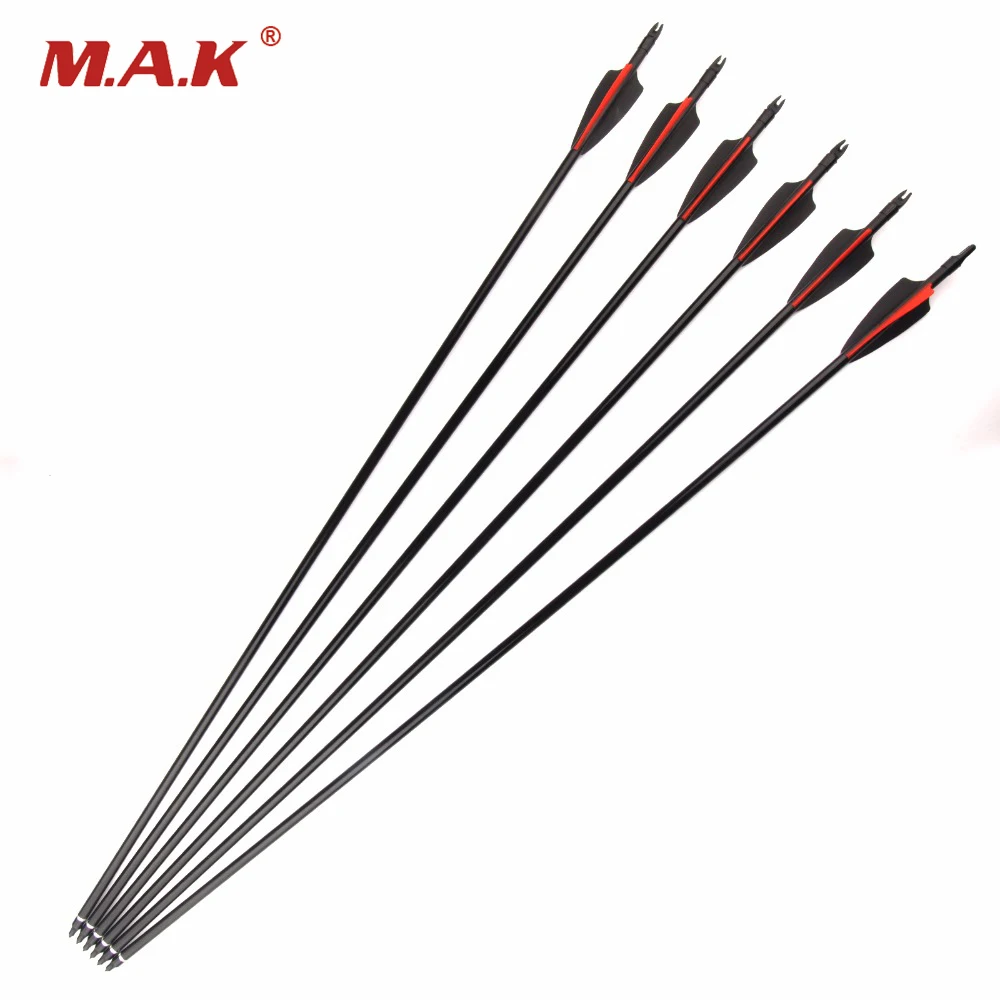 6/12/24pcs 30 Inch Spine 500 OD 8mm Fiberglass Arrows for 40 50lbs