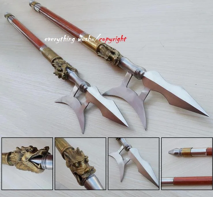 Double Two Handed Halberd Swords Wushu Swords-in Martial Arts from ...