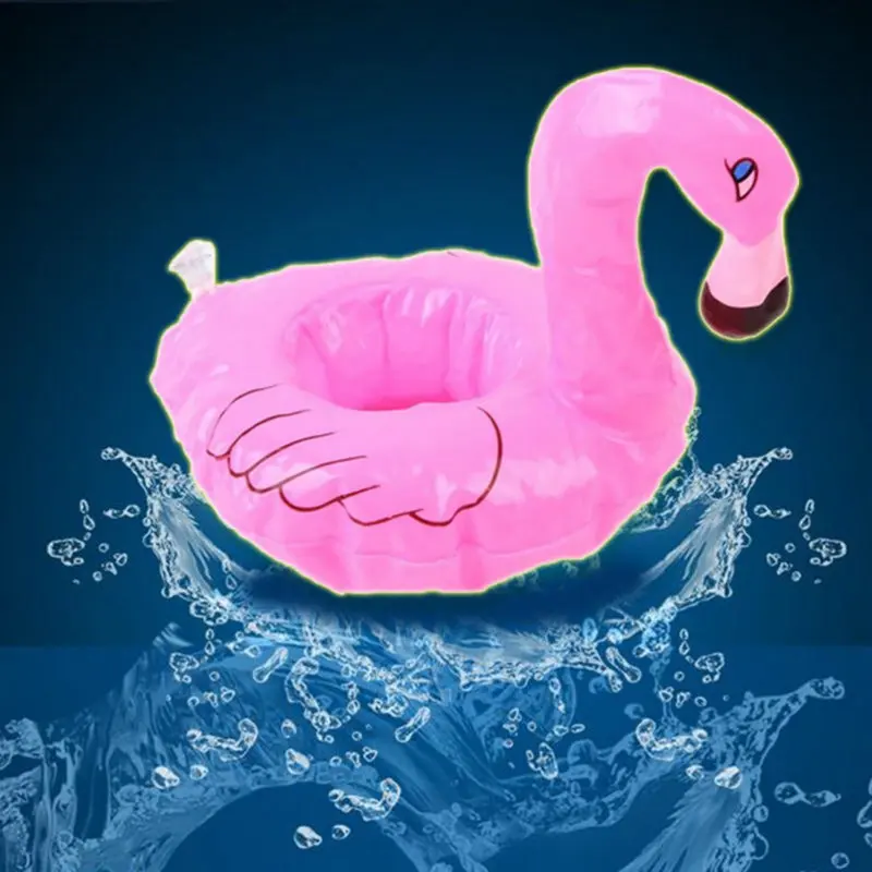 10PCS Mini Flamingo Floating Inflatable Drink Can Cell Phone Holder Stand Pool Swimming Bath Party Kids Float Toys (9)