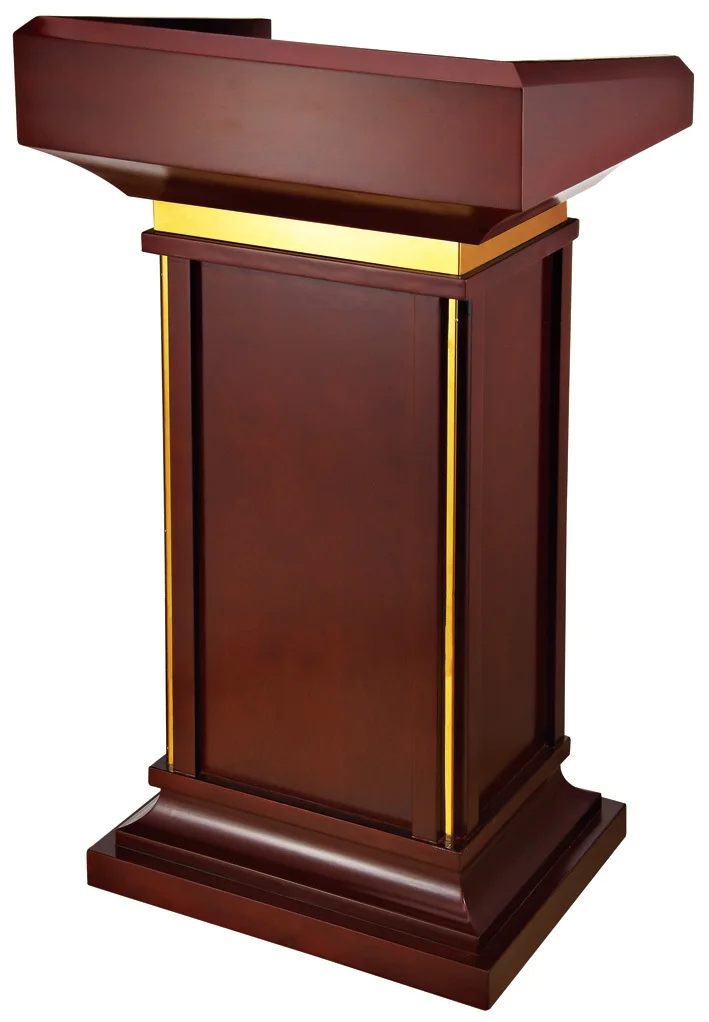 Podium desk reception desk wooden rostrum station master of ceremonies