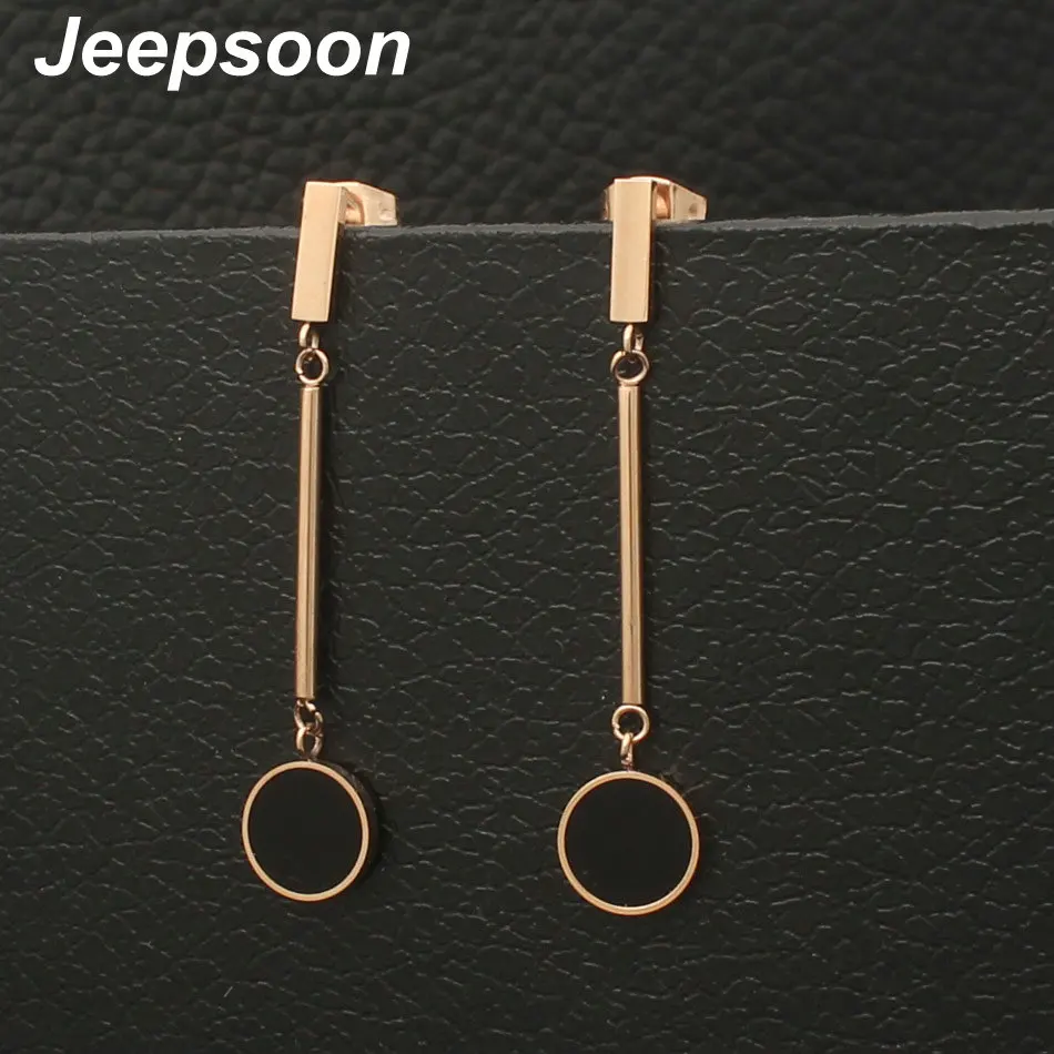 

Rose Gold Color Newest Fashion Stainless Steel Jewelry Simple Drop Earrings Joker Personality For Woman And Girl EEDZCCBA