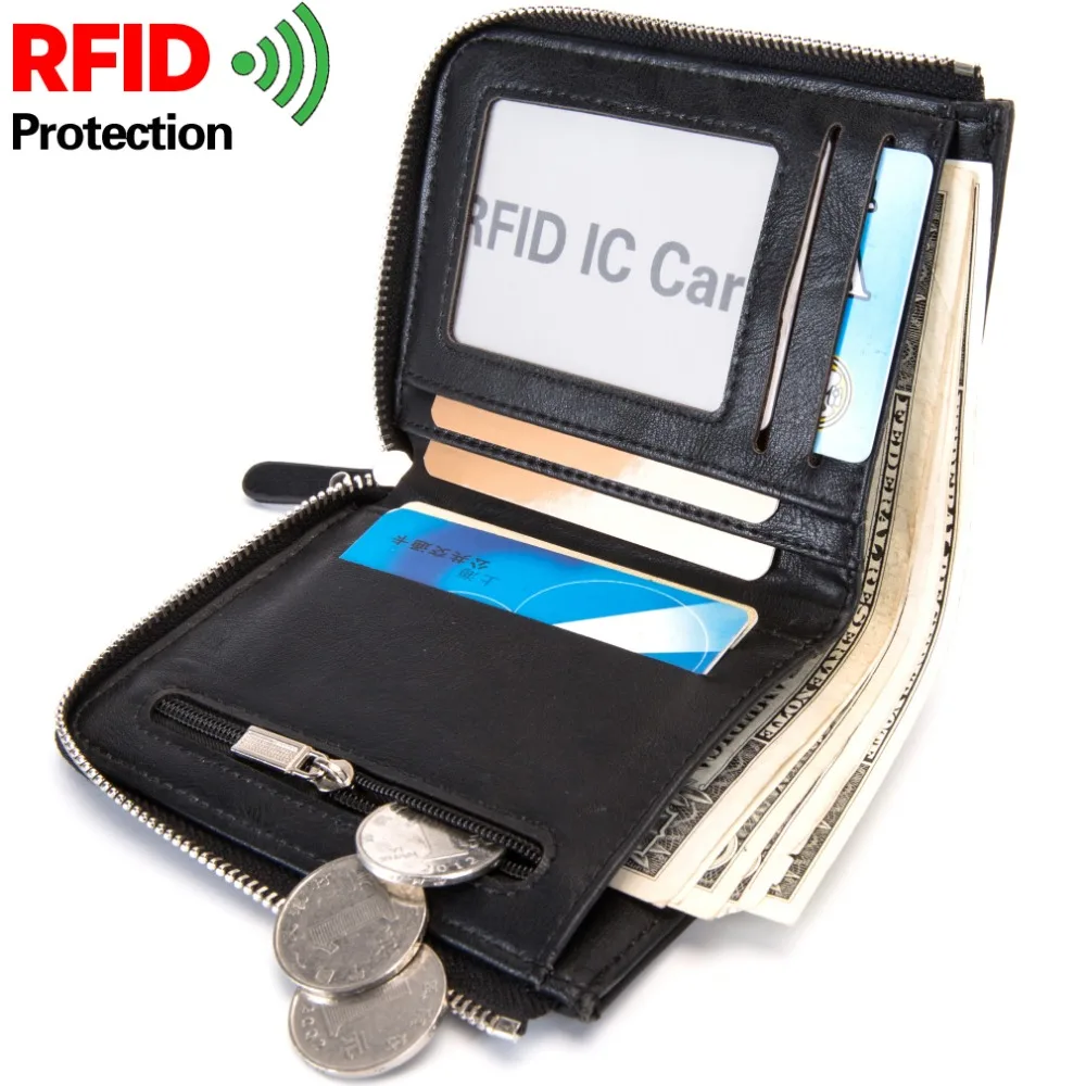 RFID, защита от кражи, сумка для монет, на молнии, мужские кошельки, известный бренд, мужской кошелек, мужские кошельки, кошельки, дизайн, топ, мужской кошелек