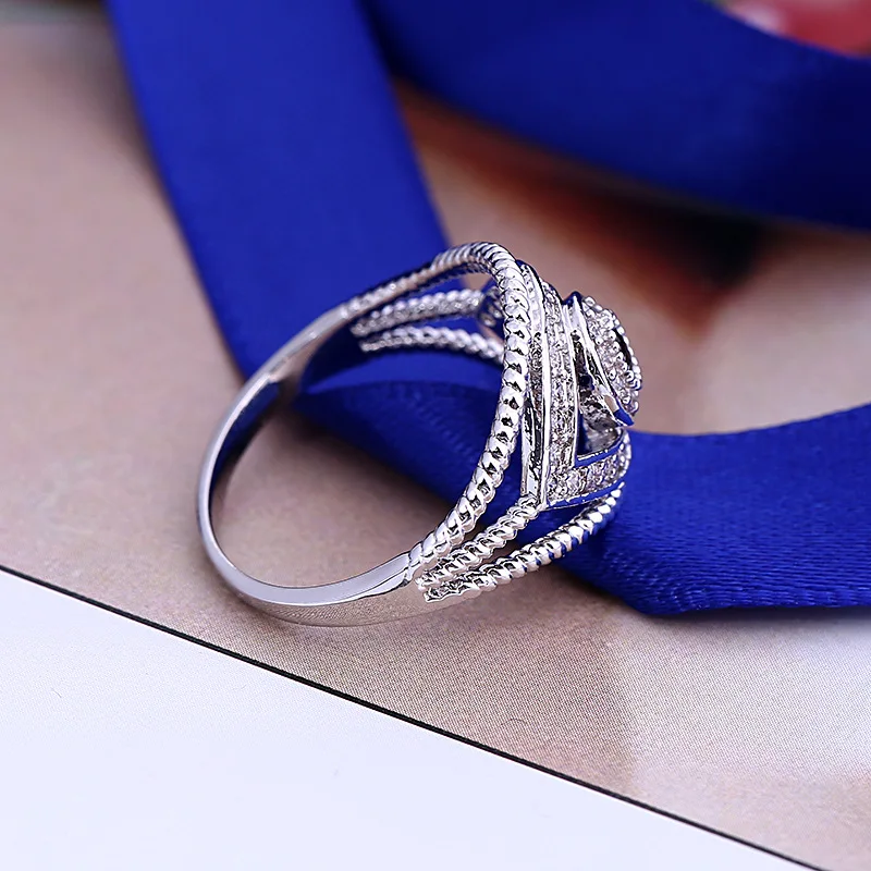 Модное серебряное кольцо с выемкой, CZ кристалл, сглаза, очаровательные кольца для женщин, вечерние кольца для помолвки, бижутерия, bague femme, подарок