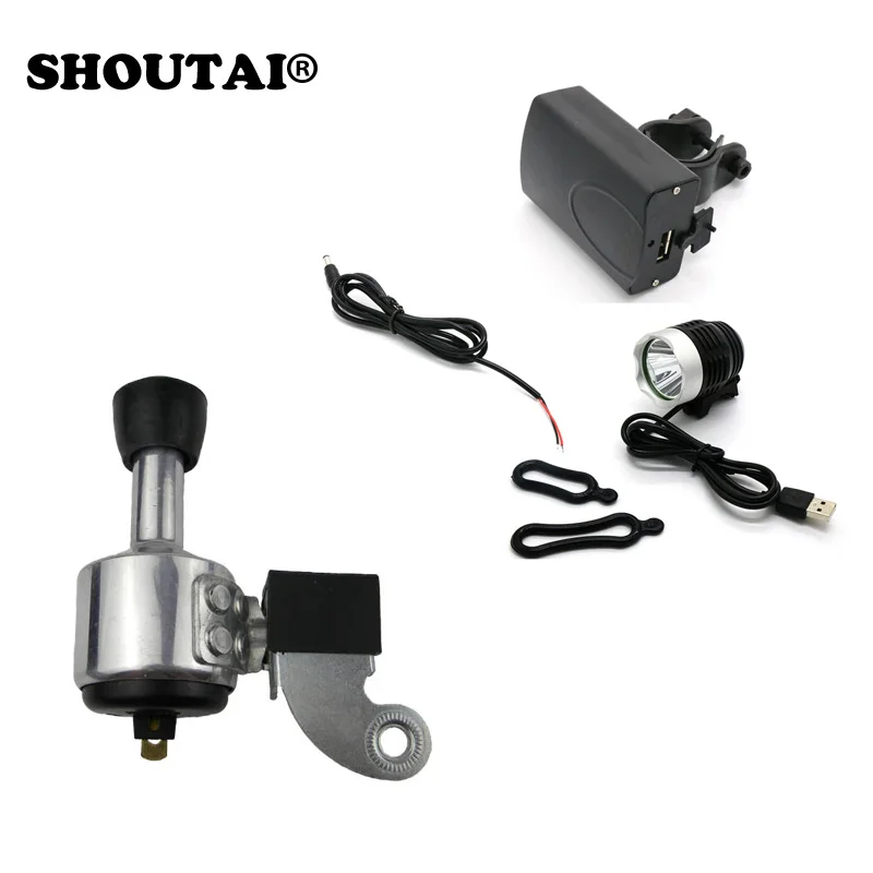 Best Inventory Handling Bike Lights Aluminum Alloy Headlights Taillights MTB Bicycle Lights Friction Generator Charging Lighting 0