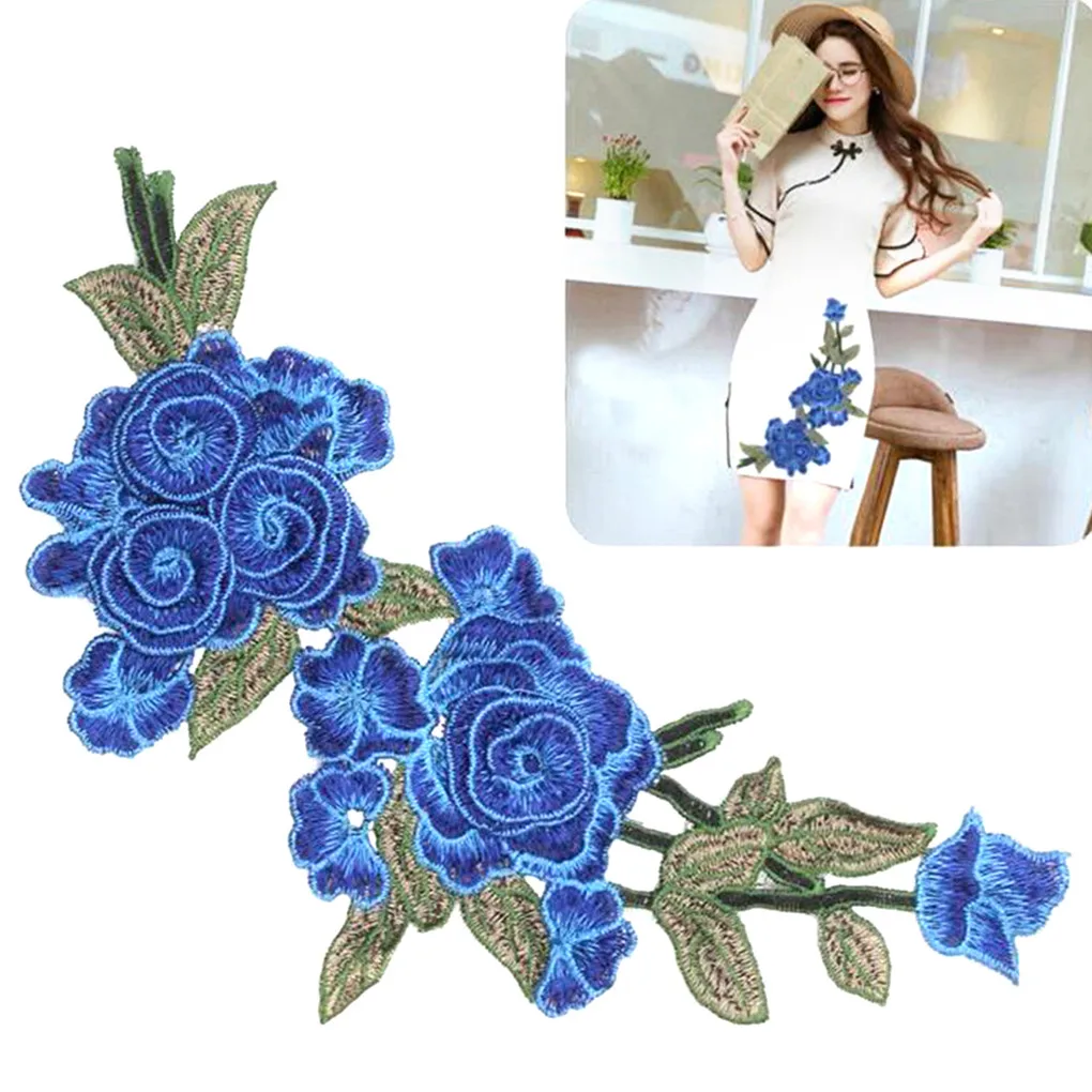 

2019 3D Embroidery Flower Shaped Collar Bust Patches Polyester Patching Accessory for Clothes Hot Sale