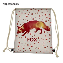 Nopersonality печати лиса посылка Сумки унисекс для женщин мужчин Drawstring сумка Портативный студент детские школьные рюкзаки Mochila