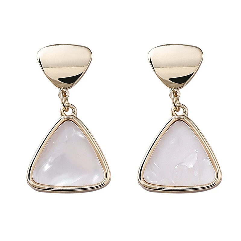 

2019 Korean Crystal Earrings Geometric Pendientes For Women Fashion Ear Jewelry Metal Sequin Sector Earrings Trendy Brincos