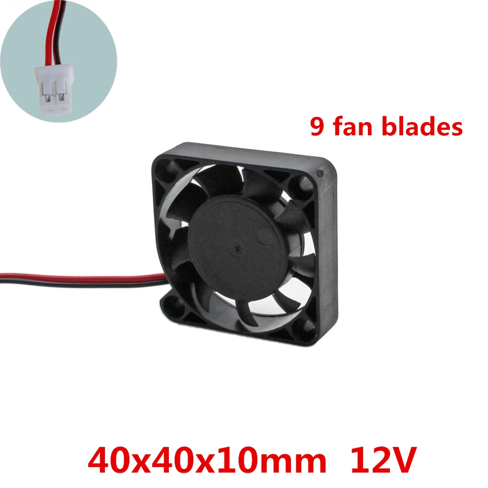 2pcs 24V 2Pin 40mmx40mmx10mm 4010s Brushless DC Cooling Fan 9 Blades DC Cool Fan