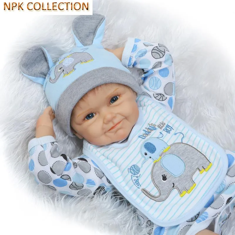 

NPKCOLLECTION 50CM/20 Inch Silicone Reborn Baby Dolls Soft Cloth Body Reborn Babies Boneca with Doll Clothes Hat,Real Baby Dolls