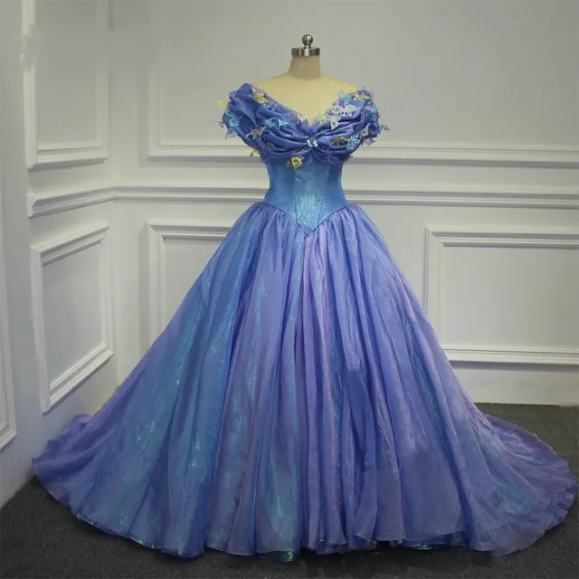 Cinderella Cosplay Dress Princess Vintage Ball Gown Wedding Dress 2016 Real Photo Plus Size Bride Gown