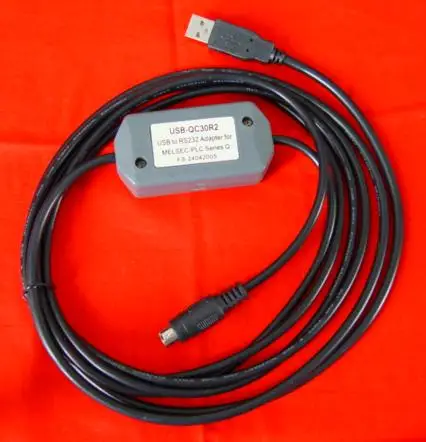 

USB-QC30R2:Q series USB PLC communicative programming cable. USB/RS232 interface, 3 meters, FREE SHIPPING