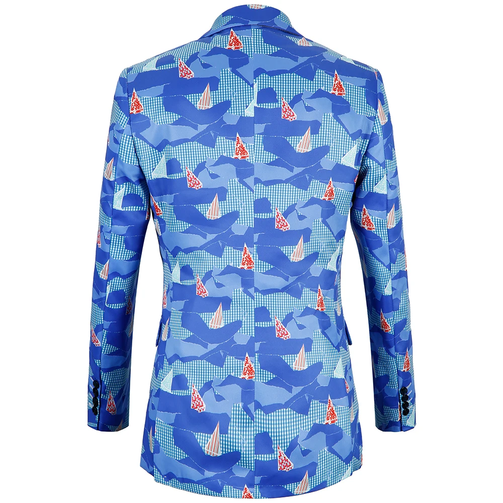 Men'S Printed Animal Long-Sleeved Single-Breasted Suit Jacket High-Quality Business Luxury Fashion Men'S Single West