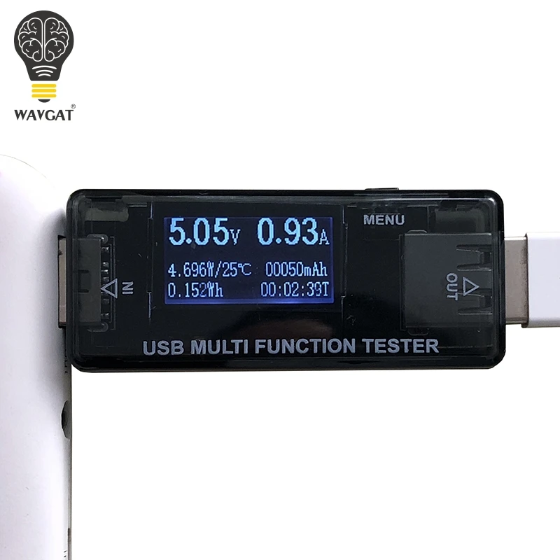 USB тестер WAVGAT цифровой вольтметр постоянного тока с индикатором напряжения и