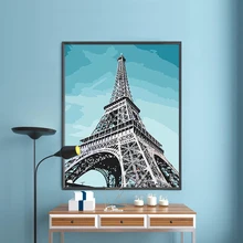 Популярная архитектура Франция Париж Эйфелева башня Классическая романтическая Эстетическая живопись DIY Цифровая живопись декоративная живопись
