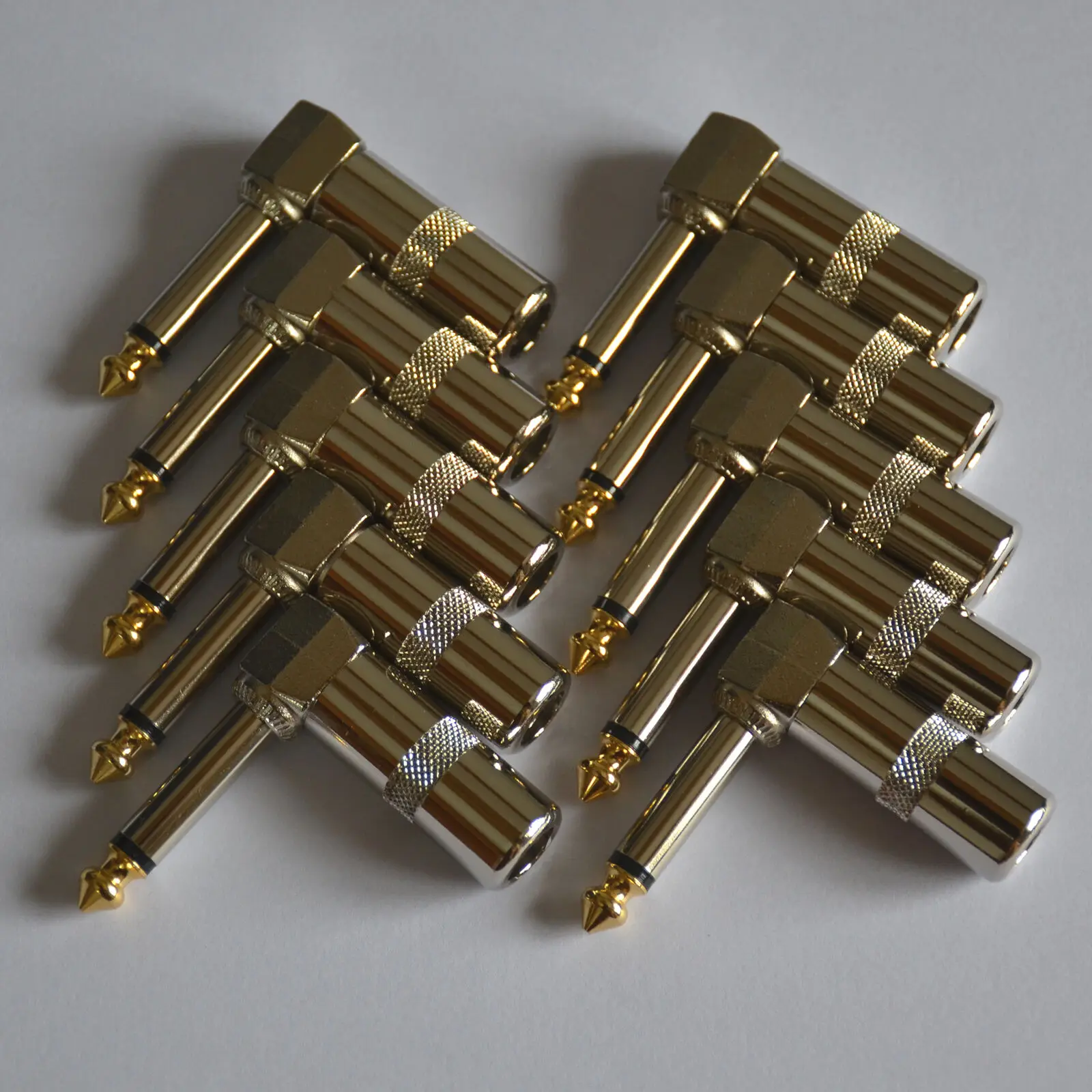For 10 PACK LOT 1/4 TS RIGHT ANGLE MONO PHONE PLUG CORD CONNECTOR 6.3MM CABLE JACK |