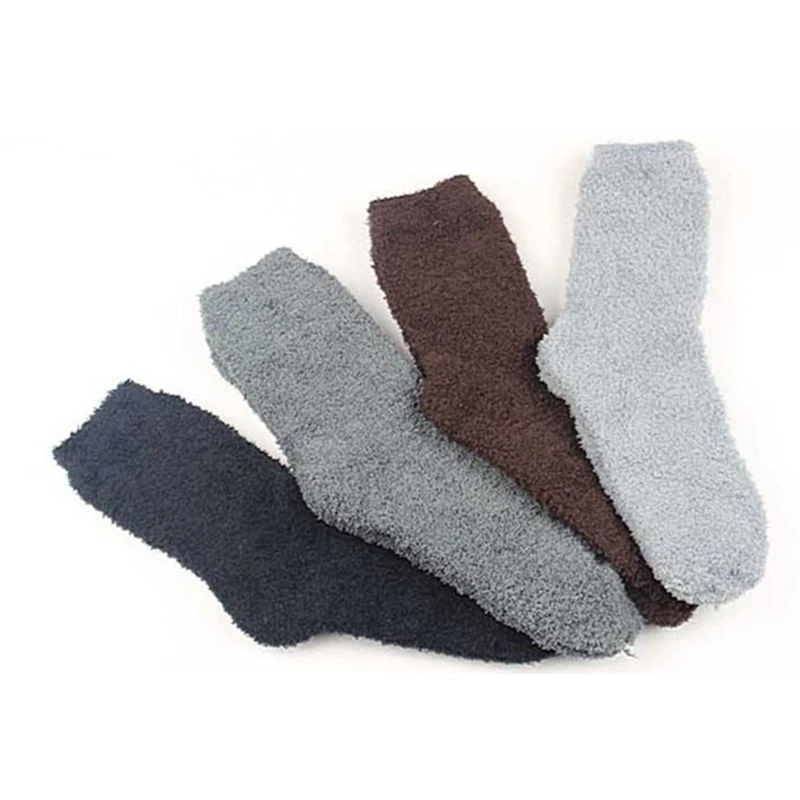 Winter Warm Men Thick Coral Fleece Socks Thermal Socks Soft 12 pairs