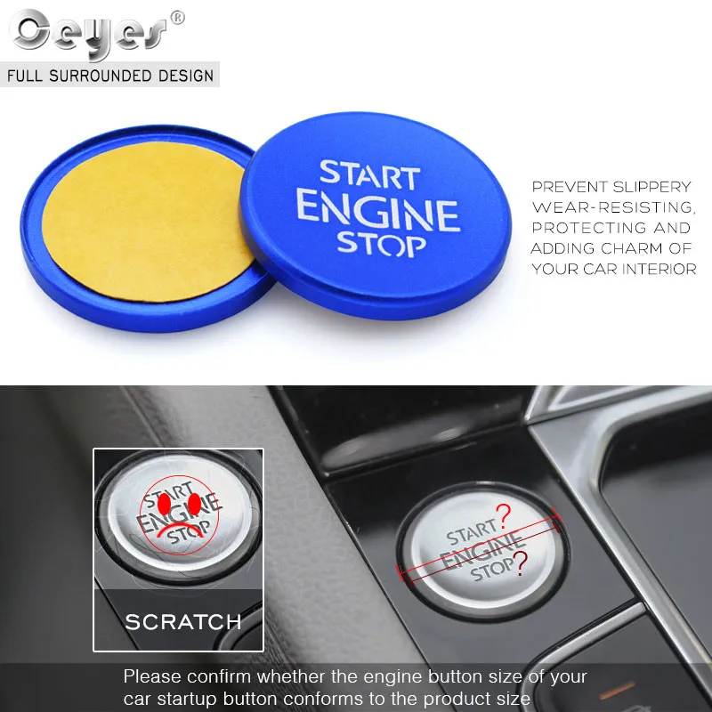 Car Start Engine Button Key Ring for VOLKSWAGEN AUDI SKODA SEAT (28)