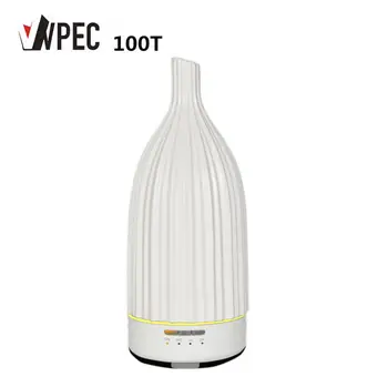 

VVPEC Aroma Diffuser Ultrasonic Essential Oil Diffuser 100ml Ceramics Aromatherapy LED Night Auto shut off Whie, black