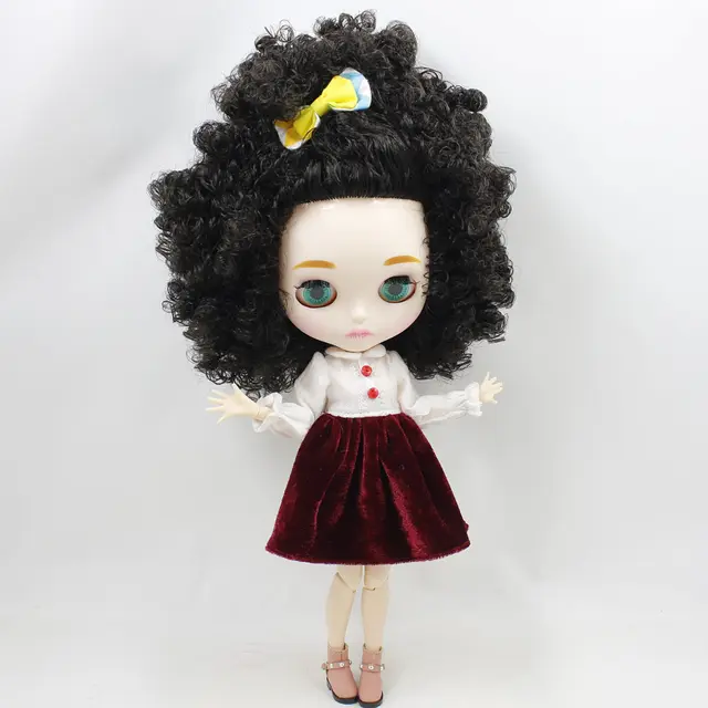 ICY DBS Blyth Doll For Series No.BL9103 Black Afro hair Carved lips Matte face Joint body 1/6 bjd 2