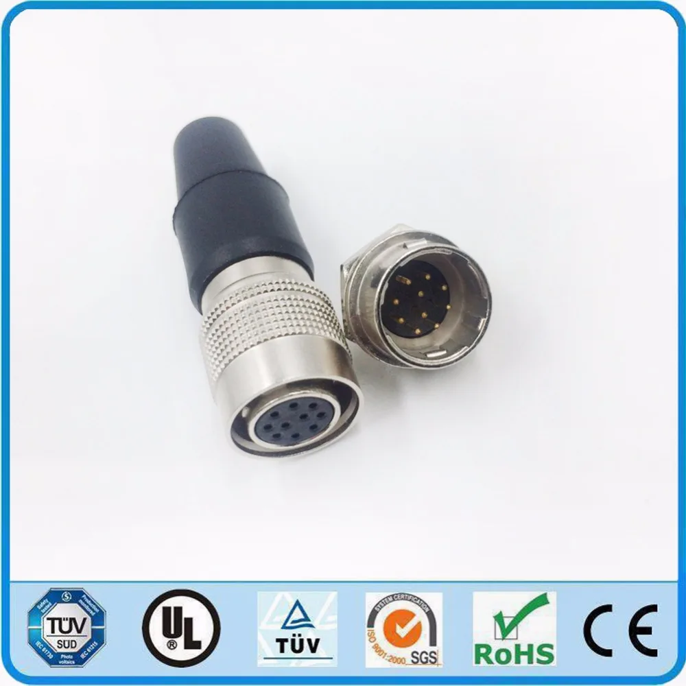 Hirose металлический круговой разъем 10 pin гнездо HR 10A-10P-10S и 10A-10R-10P штекер для красной