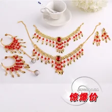 Индийские серьги для танца живота, ожерелье, браслет, цепочка для детского танца, аксессуары для выступлений, ювелирные изделия