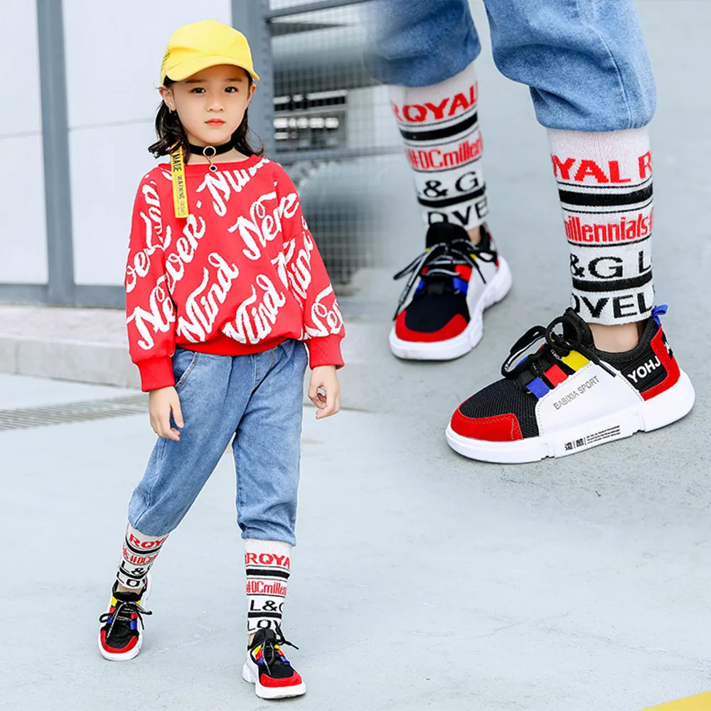 

New 2018 Kids Shoes New Unisex Fashion Child Running Board Shoes Comfortable Child Flat Canvas Shoes