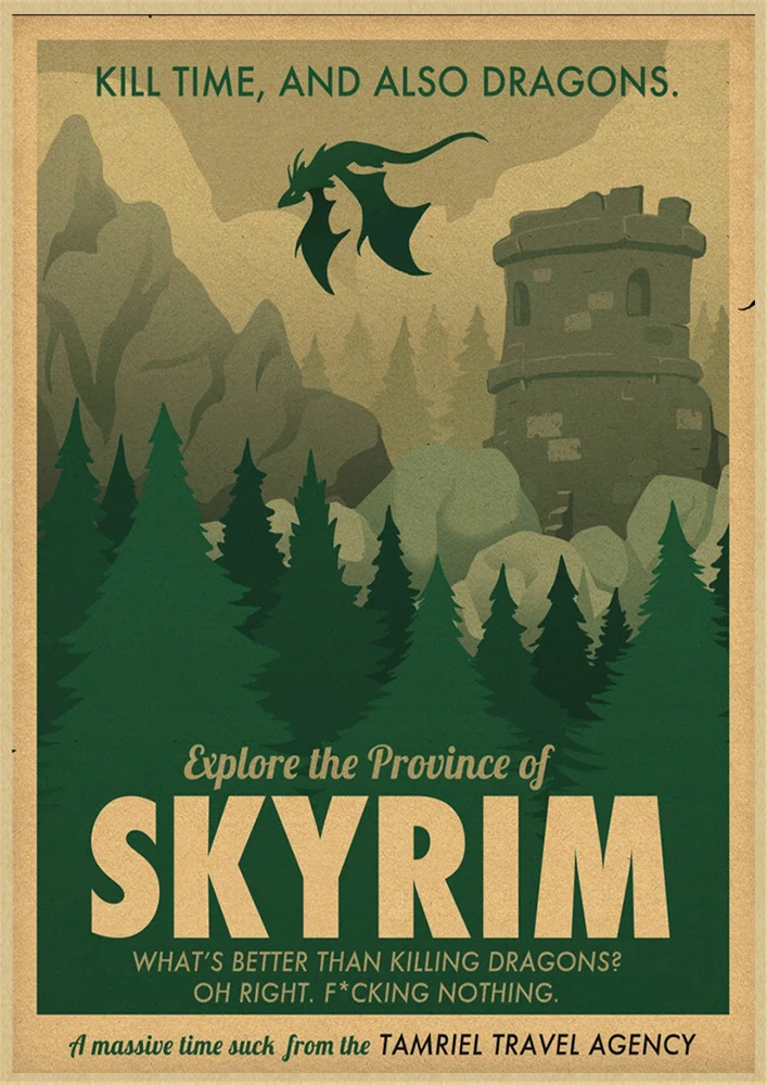 The Elder Scrolls Skyrim игра крафт-игра плакат домашний интерьер украшения рисунок core наклейки на стену