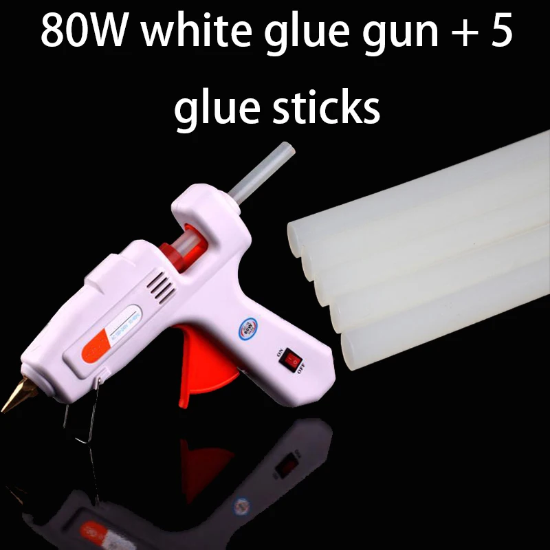 Белый 80 Вт с переключателем горячего расплава клеевой пистолет нагреватель высокой температуры расплава клея горячего клея пистолет термоэлектрический нагревательный температурный инструмент - Цвет: Белый