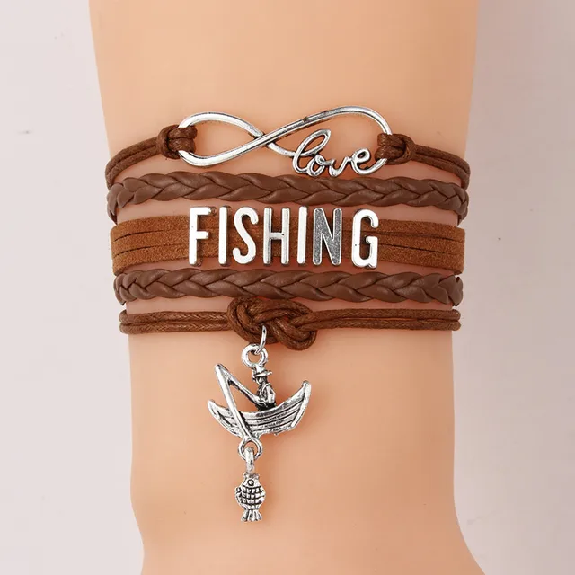 (10pcs/lot) Infinity Love FISHING Bracelet Fishing Boats Fishermen