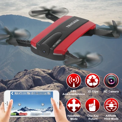 

JXD523 Tracker Foldable Mini Selfie Drone With Camera Hold Altitude FPV Quadcopter WiFi Phone Control 2.4G RC Helicopter ToyFSWB