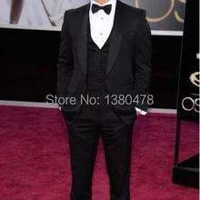 Пользовательские Дизайн Черный Жених Смокинги для женихов Шаль атласная нагрудные Best Man Женихи Для мужчин Нарядные Костюмы для свадьбы жених(куртка+ Брюки для девочек+ галстук+ жилет